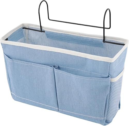 Miniatura 11 de Surblue Bolsa de almacenamiento para mesita de noche, organizador colgante para litera, camas de hospital, dormitorios, rieles de cama, campamento