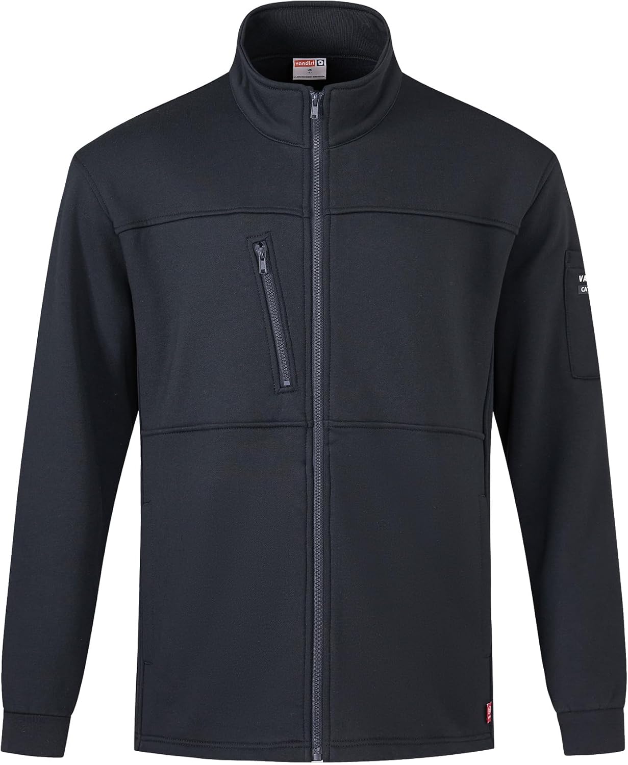 FR Jackets for Men Insulated Coat 12oz Fire Resistant Winter Outwear 100% Cotton FR Sweatshirt Heavy Weight