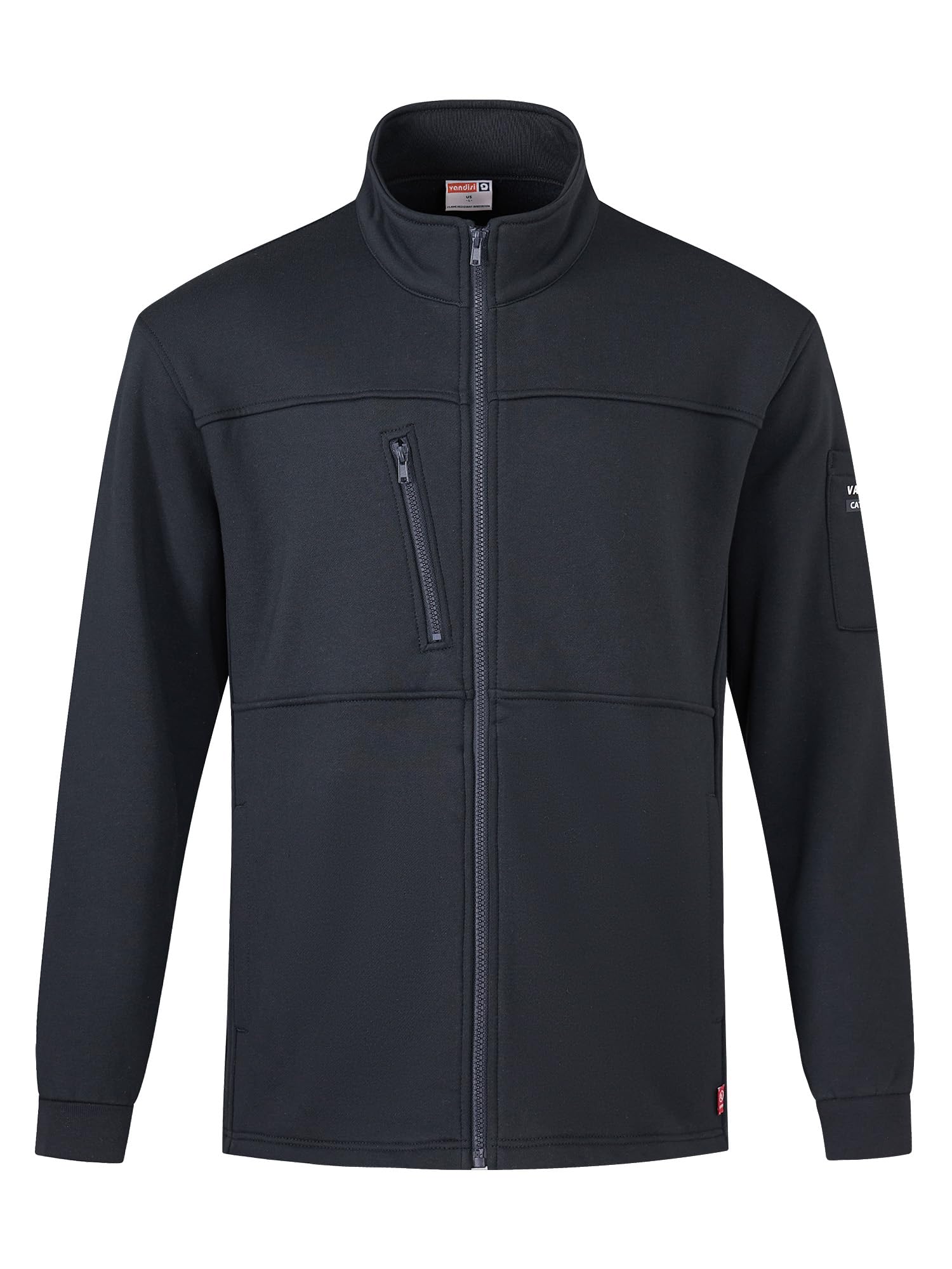 FR Jackets for Men Insulated Coat 12oz Fire Resistant Winter Outwear 100% Cotton FR Sweatshirt Heavy Weight