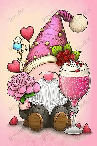 Rompecabezas de 300 piezas de gnomo dulce de San Valentín para adultos, rompecabezas de madera ecológicos, manualidades personalizadas vívidas y