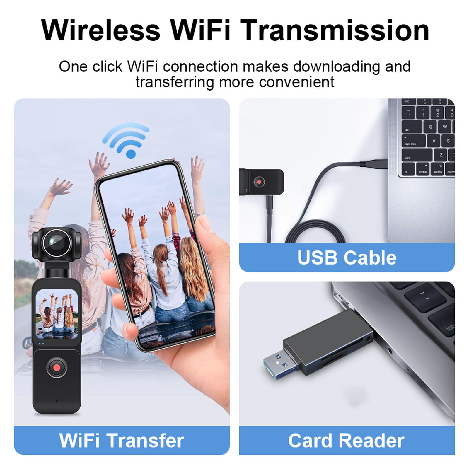 Tosuny Fotocamera Sportiva WiFi 5K, Obiettivo Rotante a 270° con Grandangolo a 150° e Anti-vibrazione EIS, Action Camera con Schermo da 1,69" per Vlog, Ciclismo, Avventure All'aria