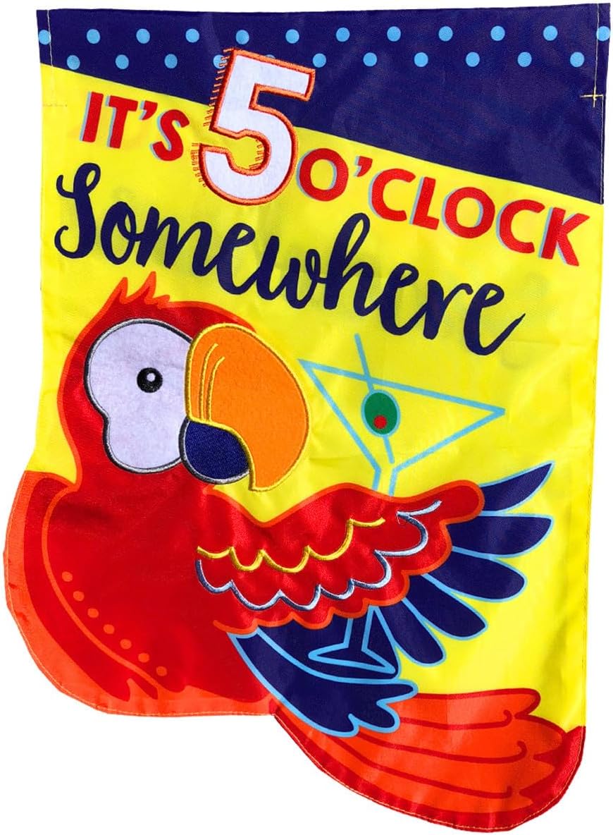 Briarwood Lane 5 O'Clock Applique Summer House Flag