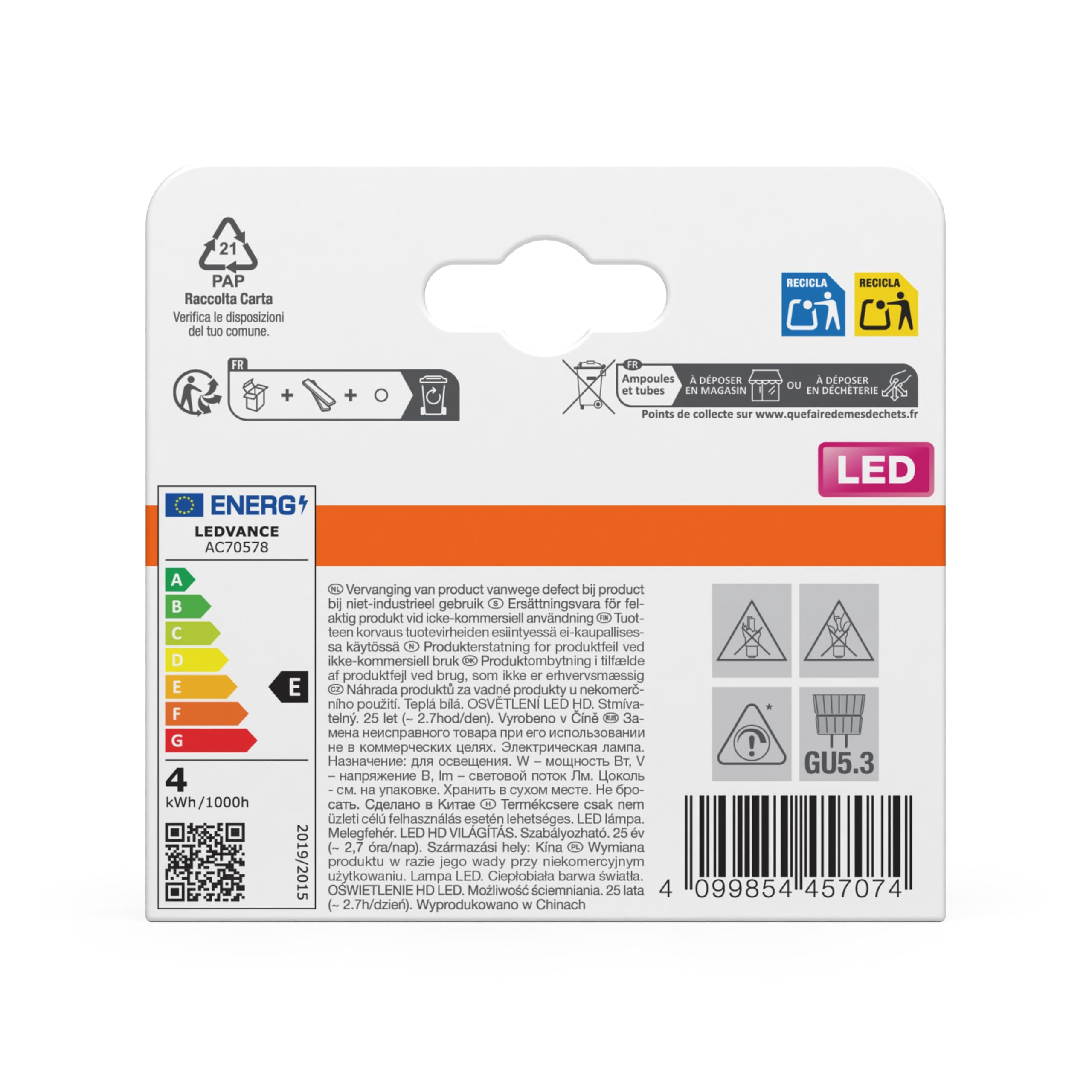 OSRAM Foco LED Superstar MR16 Reflector Retro DIM 3,4 W transparente | LED Superstar MR16 35 36° DIM, LED Lamps, Claro, 50 mm dia, 25000 h, Paquete de 3