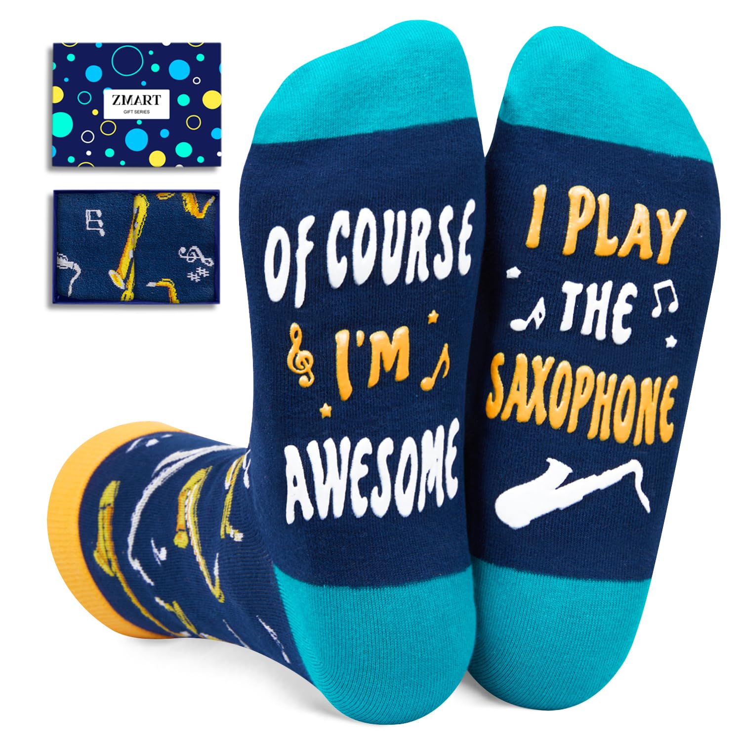Zmart Music Gifts for Music Lover - Piano Guitar Saxophone Drum Socks for Player Musician
