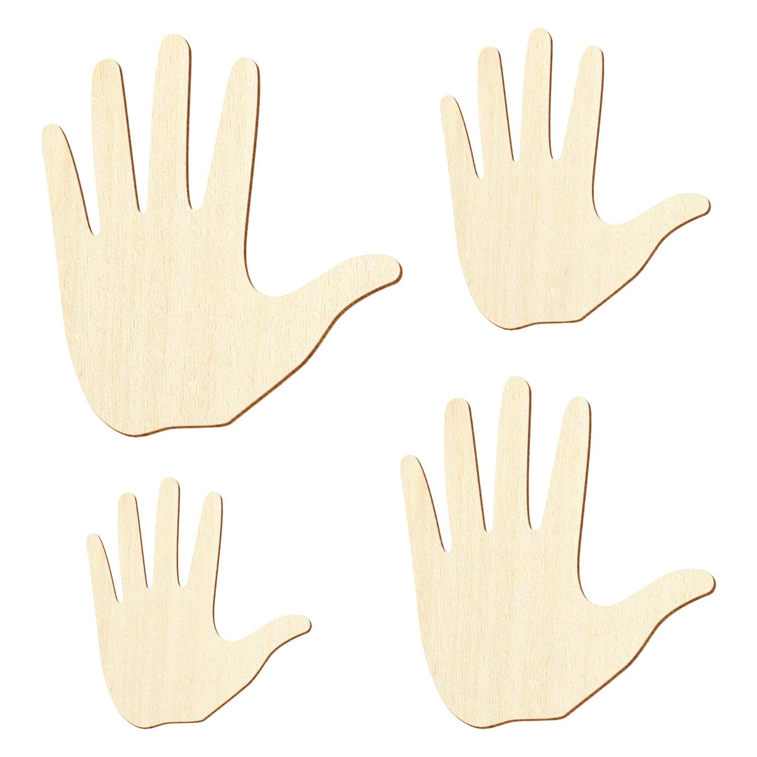 Holz Hand - Deko Basteln 3-50cm, Größe:18cm, Pack mit:10 Stück
