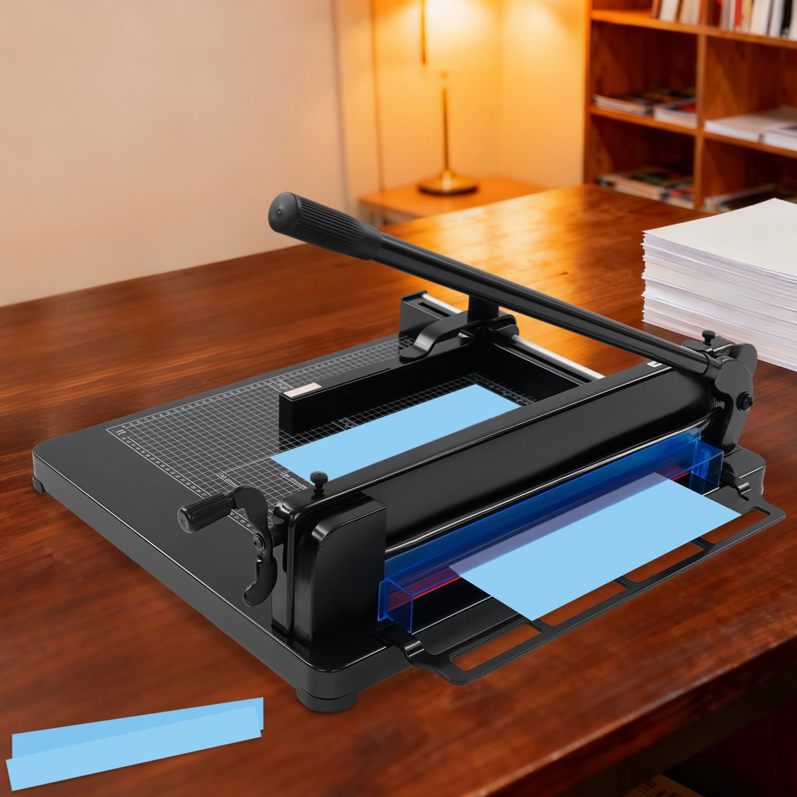 Taglierina manuale ad alte prestazioni – Taglia carta A3 con scala e copertura di sicurezza, taglia fino a 40 mm (400 fogli), ideale per ufficio, scuola e stampa (nero)