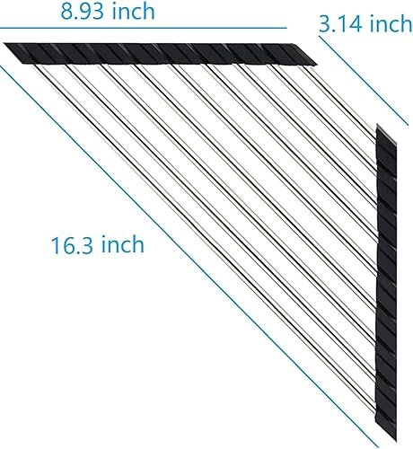 Miniatura 7 de Escurridor de platos triangular para fregadero de esquina enrollable, plegable, de acero inoxidable, multiusos, para colocar sobre el fregadero,