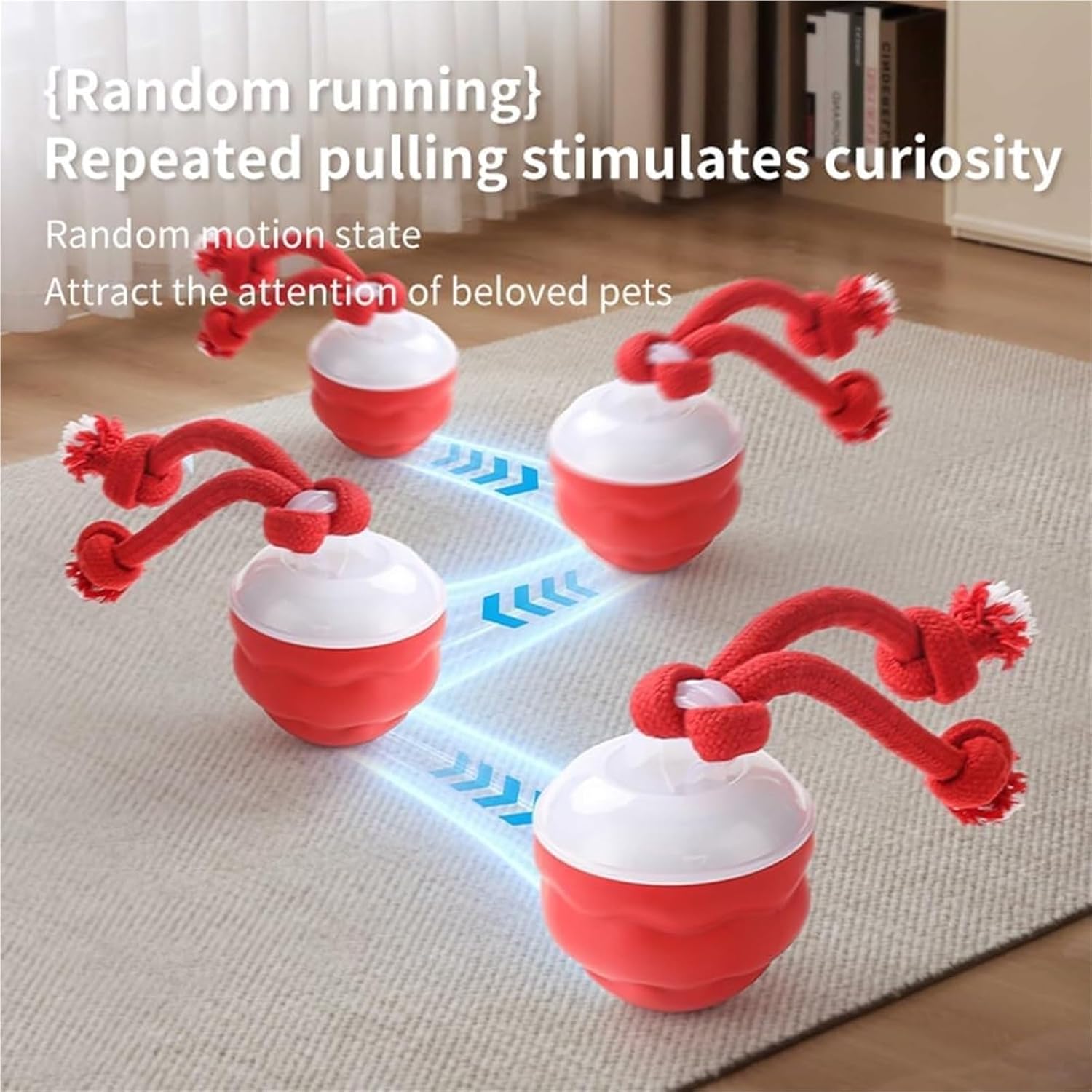 Rolling Dog Toy with Remote Control, Interactive Dog Toys Ball, Squeaky Electric Balls Toys Auto Rolling Smart Jumping Ball(Blue+Red)