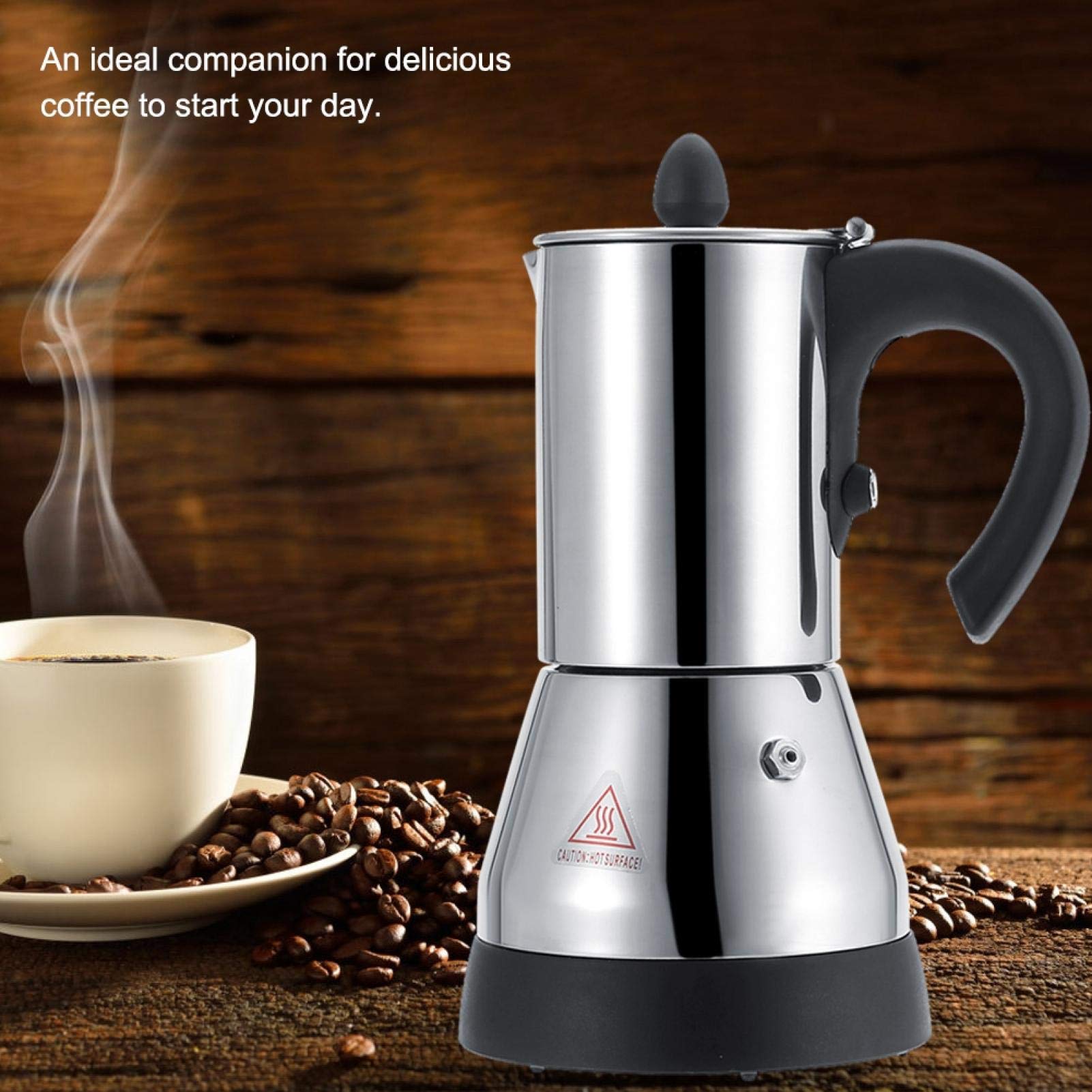 Tyenaza 4 Cup Stainless Steel Coffee Maker, 200ml Stovetop Pot Coffee