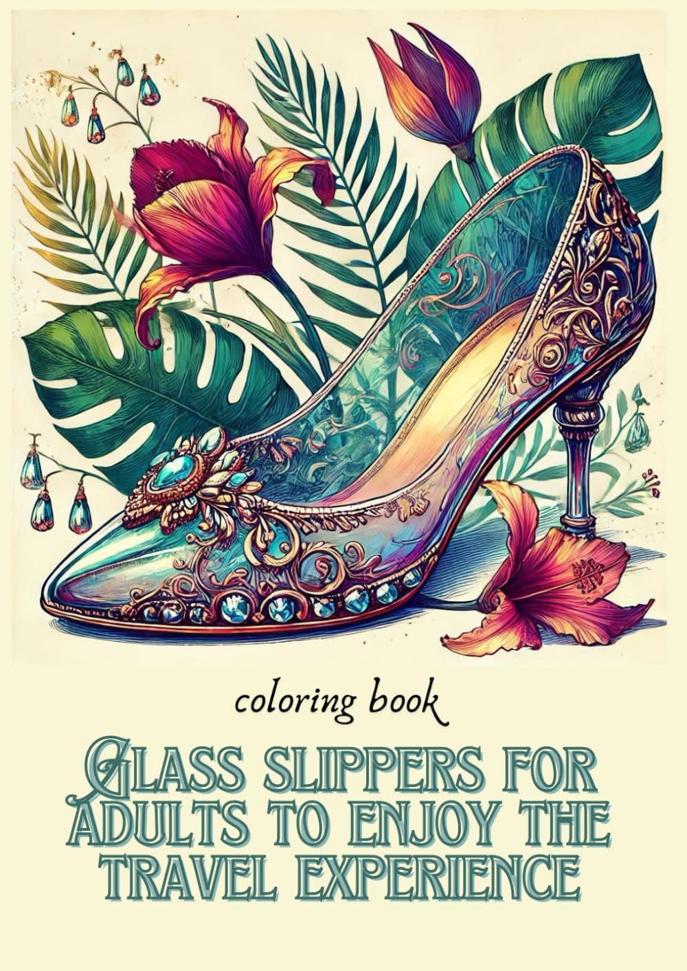 Glass slippers for adults to enjoy the travel experience Coloring Book