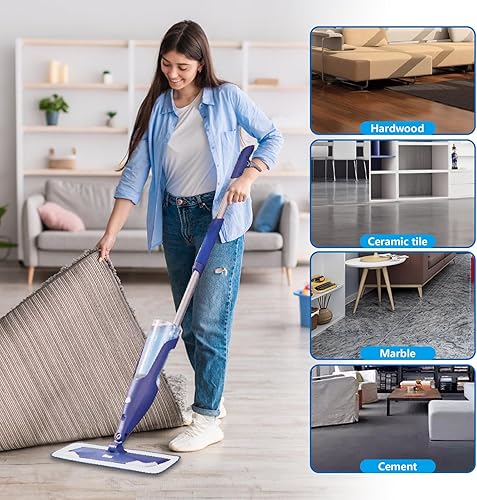 Miniatura 7 de Paquete de 6 almohadillas de limpieza profunda de repuesto para la familia Bona de trapeadores, almohadilla de limpieza de microfibra lavable y