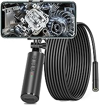 1080P Endoscope Camera with Light (2600mAh 5m) BEVA HD Inspection Camera 8mm with Mobile Phone Holder and 8 LED IP68 Waterproof 360° Rotation for iOS Smartphone