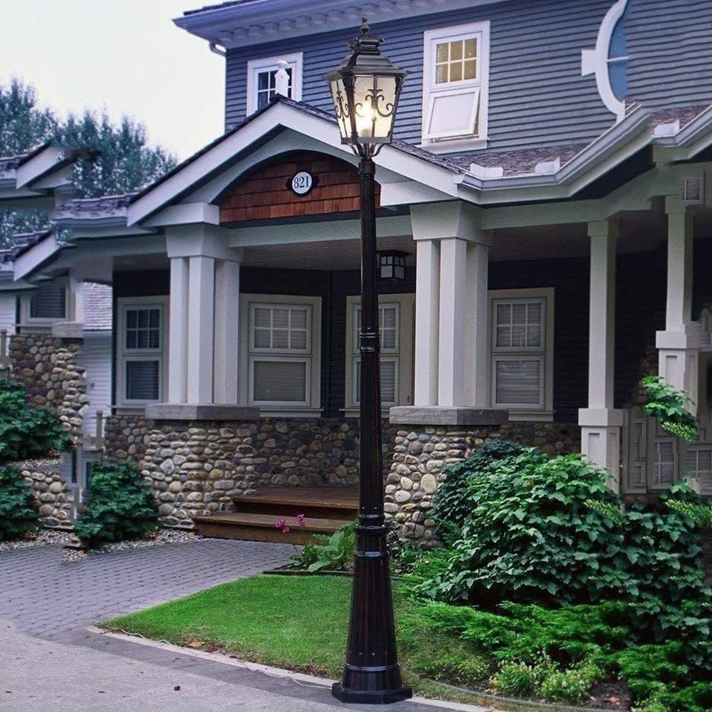 Bracket Light Led Column Headlight, Solar European Style Outdoor Waterproof Lawn Light Courtyard Garden Lights, Villa Square Lawn Lamp Outdoor Stainless Steel Bracket Light