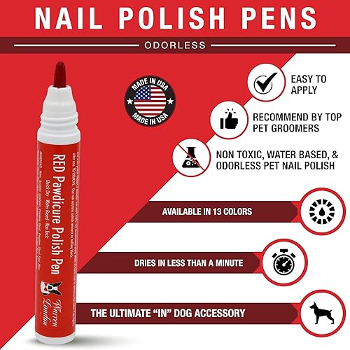 Miniatura 2 de Lápiz de pedicura Warren London Pawdicure, esmalte de uñas para perro, paquete de de 1, Rojo