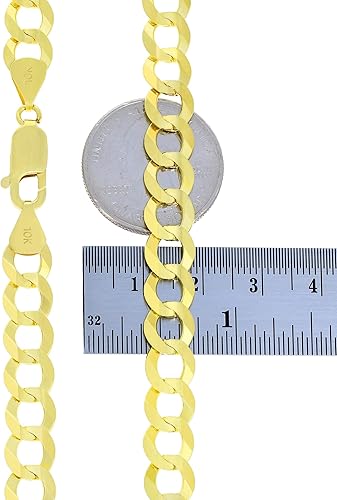 Miniatura 6 de Nuragold Collar de cadena de eslabones cubanos sólidos de oro amarillo de 10 quilates de 0.315 in, joyería para hombre de 18, 20, 22, 24, 26, 28, 30