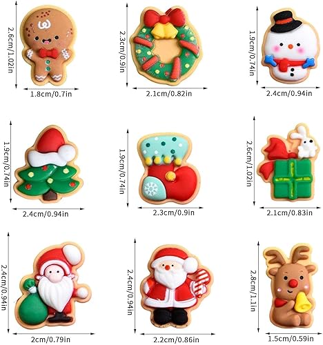 Miniatura 4 de Resina de Navidad  Botones de resina de Navidad con parte trasera plana para manualidades, decoración de álbumes de recortes. Wynott