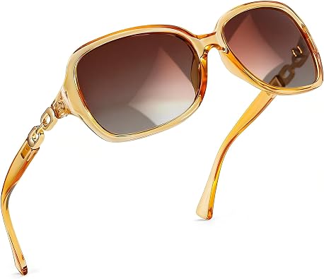 SIPHEW Polarized Sunglasses for Women | Vintage Square Sunglasses w UV400 Protection | Womens Wraparound Shade