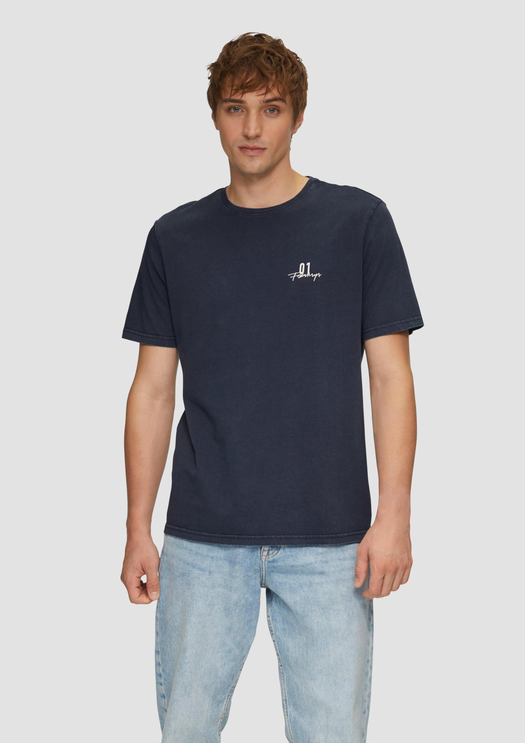 s.Oliver T-shirt o strukturze przędzy płomieniowej Mężczyźni 2150421