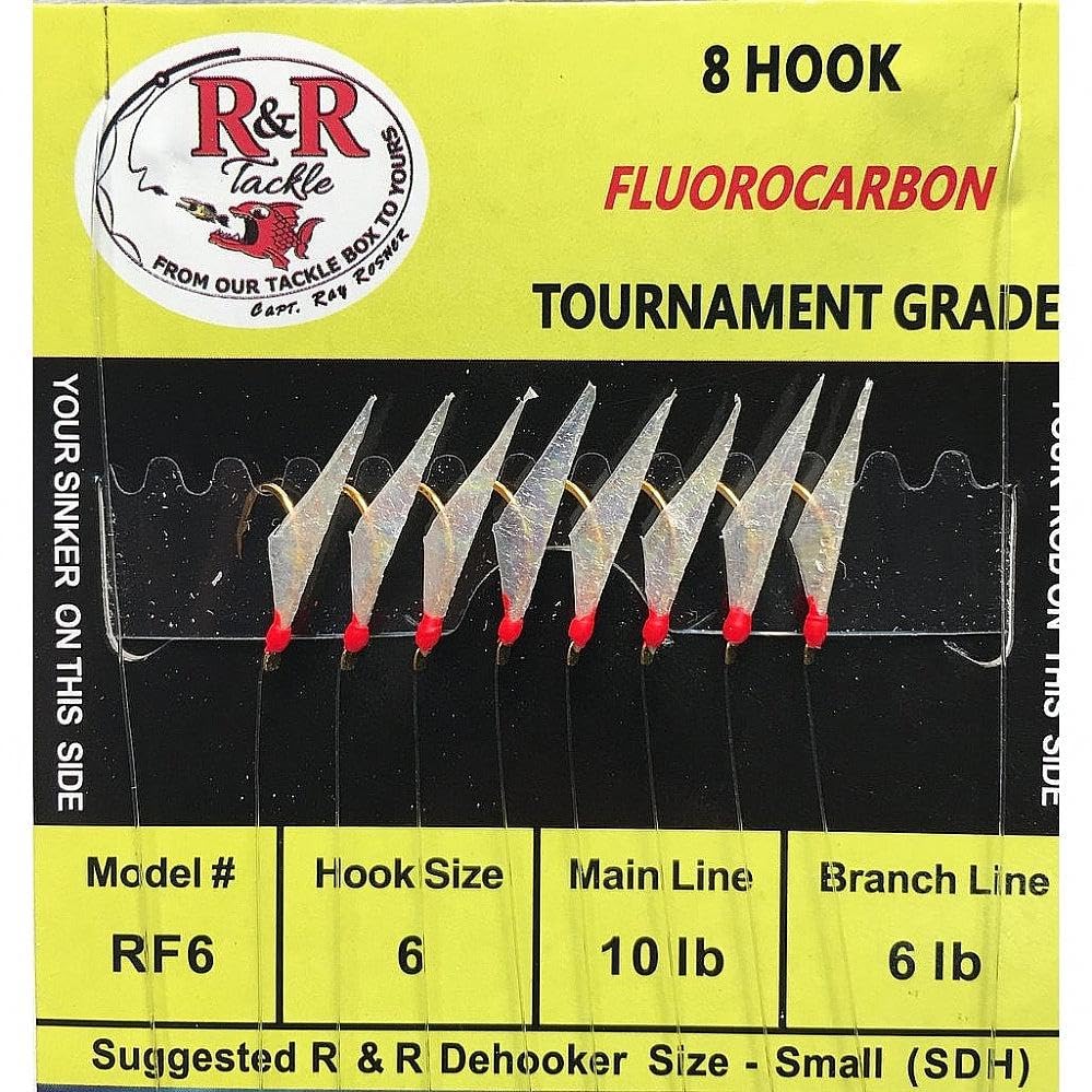 RF6-10pk: R&R Tackle’s 10 Pack of RF6 Fishing Bait Rigs - Best Small Bait Fishing Rigs