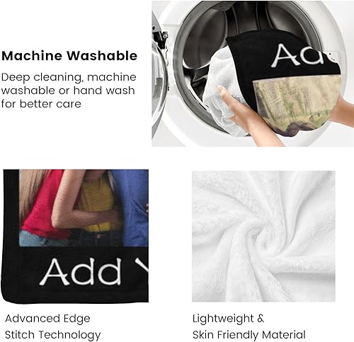 Miniatura 5 de Manta personalizada con fotos, manta personalizada de collage de fotos, regalos para madre, padre, amante, amigo, manta de franela personalizada con