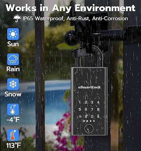 Miniatura 6 de Anweller - Caja de seguridad para llaves con código, gran capacidad, huellas dactilares, Bluetooth, montaje en pared, ocultador, caja de seguridad