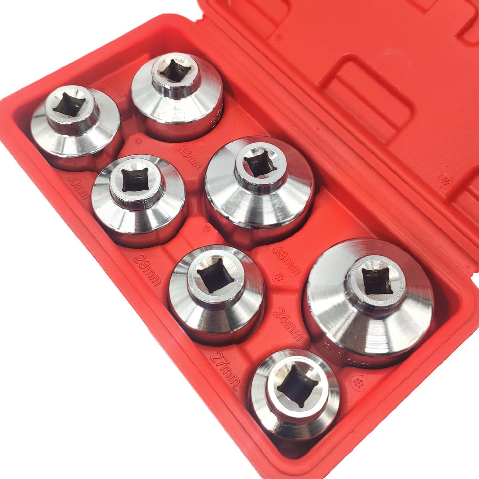 Kit filtro pompa urea Kit di attrezzi per set di chiavi a bussola per olio da 7 pezzi 24mm,27mm,29mm,30mm,32mm,36mm,38mm adatto per auto camion Kit pulizia filtro urea