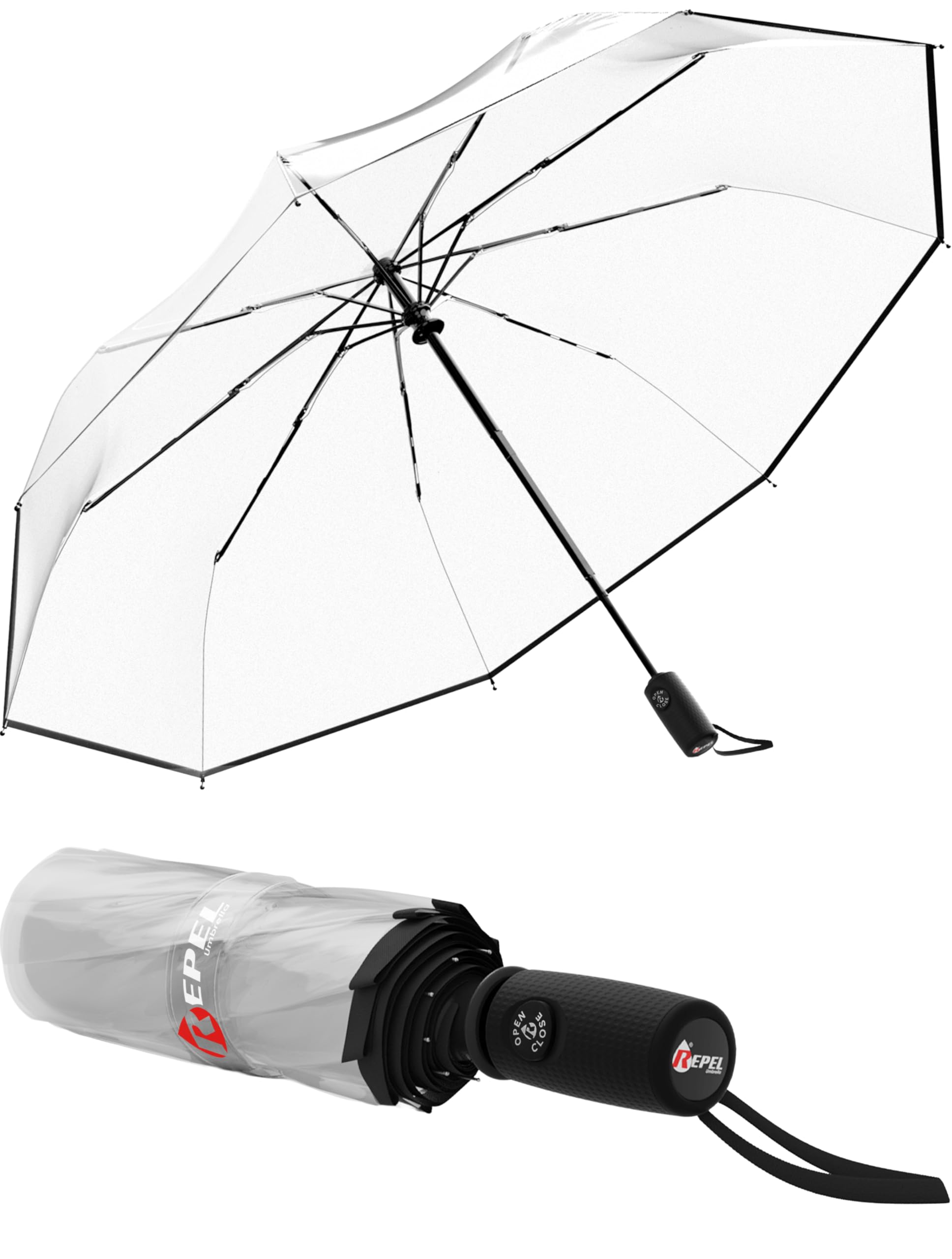 Windproof Travel Umbrella - Compact &amp; Withstands Winds up to 100MPH, Strongest Premium Auto Folding Umbrella for Rain and Sun - Durable, Light &amp; Portable for Women &amp; Men, Fits Backpack &amp; Cars