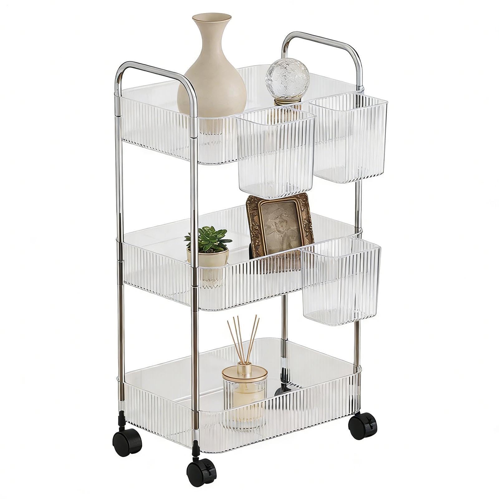 Carrito rodante multifuncional, versátil para manualidades, sala de estar, cocina, baño y lavandería, carrito le Utili con amplio espacio