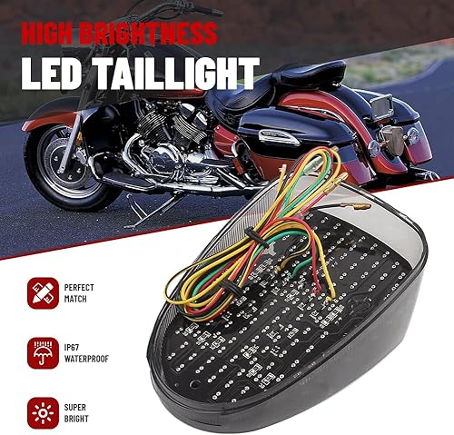 Miniatura 11 de GZYF Luces LED de señal de giro trasero para motocicleta Yamaha V-Star Royal Star XVZ1300 1996-2013, 1100 XVS1100 Classic para Silverado 2002-2009