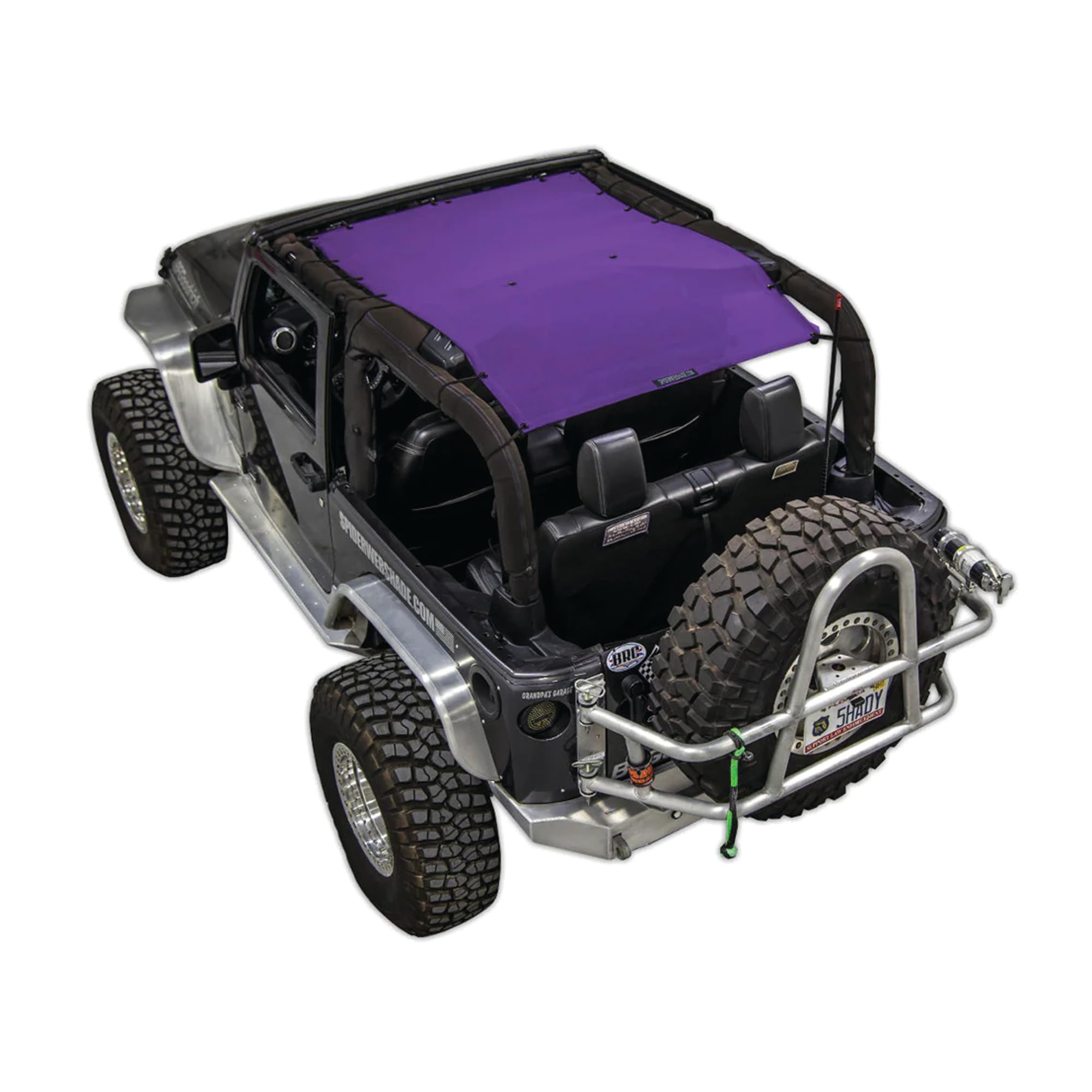SPIDERWEBSHADE Original JK 2-Door Full Sunshade Top (2007-2017) Compatible with Jeep Wrangler JK Rubicon Sahara Sport All Trims - Airbag Safe - USA Made - 10 Year Warranty (Purple)