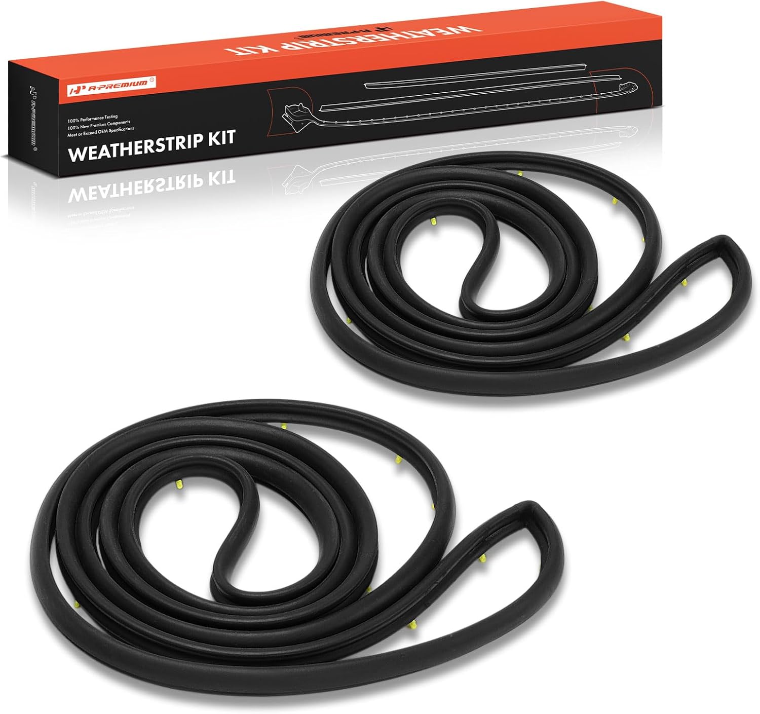 A-Premium 2PCS Front Car Door Weather Stripping Seal Strips Compatible with Chevrolet G10 1978-1995, G20 1978-1995, G30 1978-1996