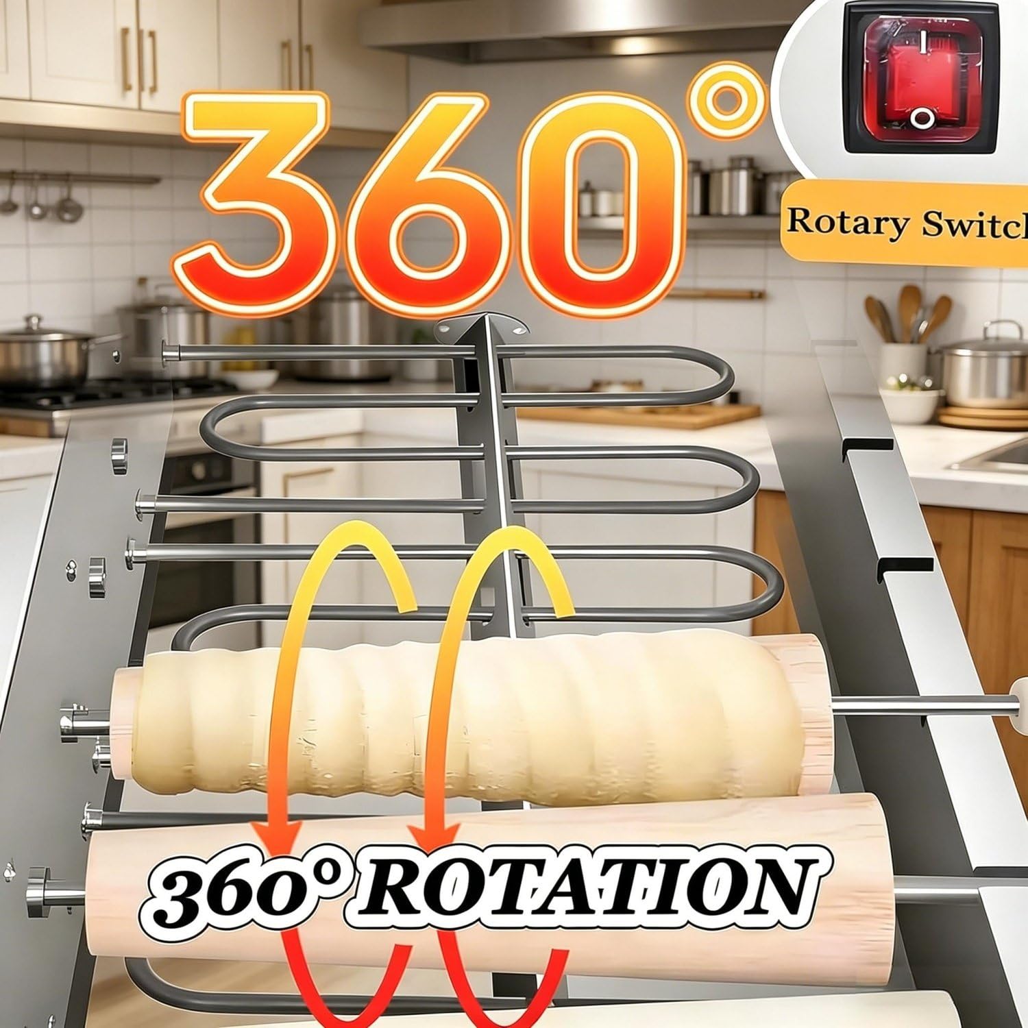 Horno de Cuatro Rodillos con Pantalla Digital, Control preciso de Temperatura y Temporizador, Calentamiento rápido, reposteros Aficionados y para Uso en cocinas Familiares.