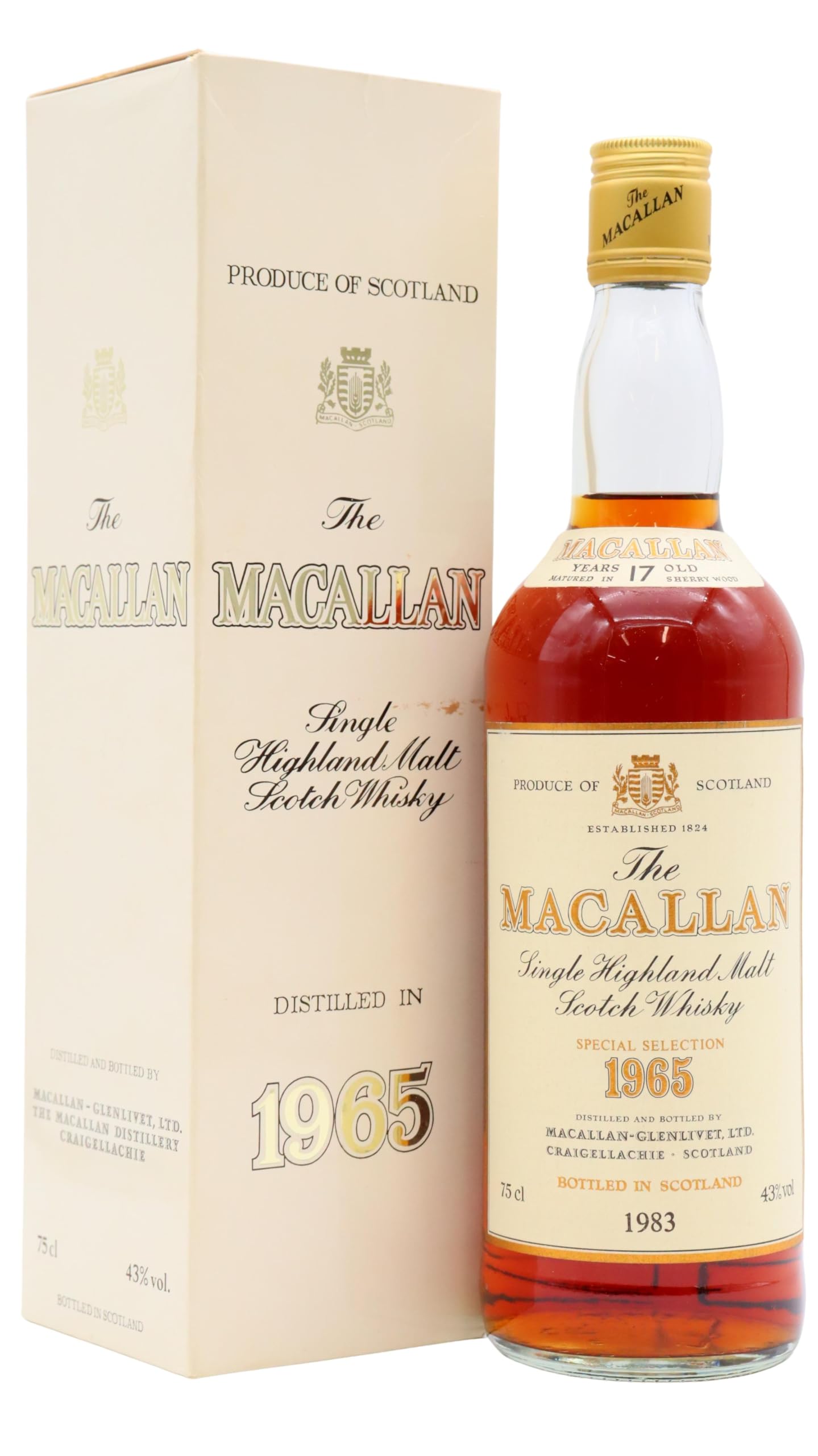 Macallan - Single Highland Malt - 1965 17 year old Whisky 75cl 43% ABV
