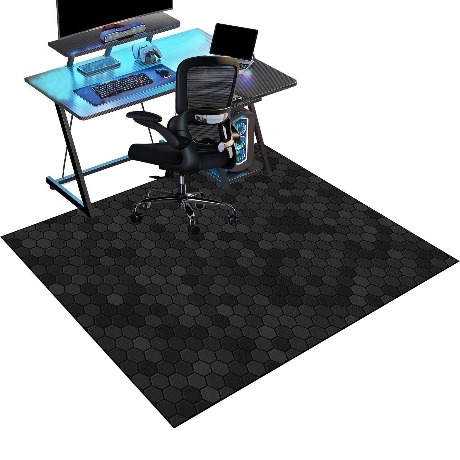 Gaming Chair Mat for Hardwood Floor Non-Slip Floor Protection Mat 70 x 100 cm Office Chair Mat for Carpets Anti-Slip Floor Protector Mat Computer Desk Chair Mat for Gaming Room Home Office Decor
