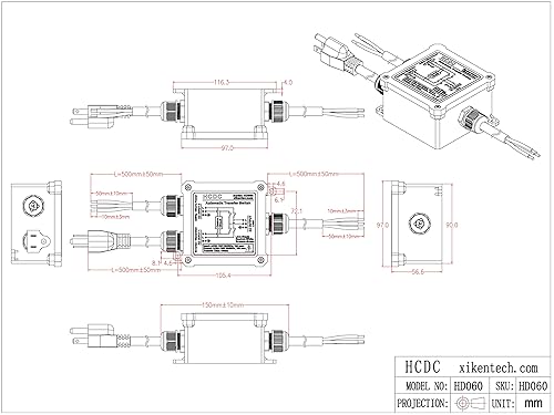 Miniatura 5 de Interruptor de transferencia automática de 15 amperios AC120V, interruptor de transferencia automática ATS (cables centrales + NEMA 5-15P)