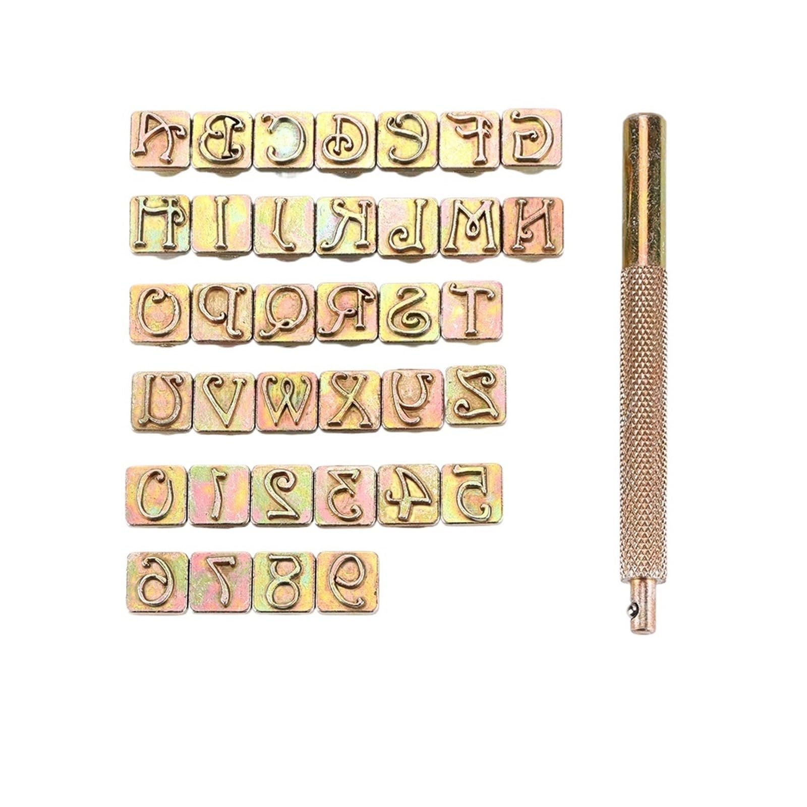Leather Letter Stamp Set Craftsman Letter and Number Stamps Punch Set Leather Craft Punching Tools for Belt Tool Seal(37 PCS)