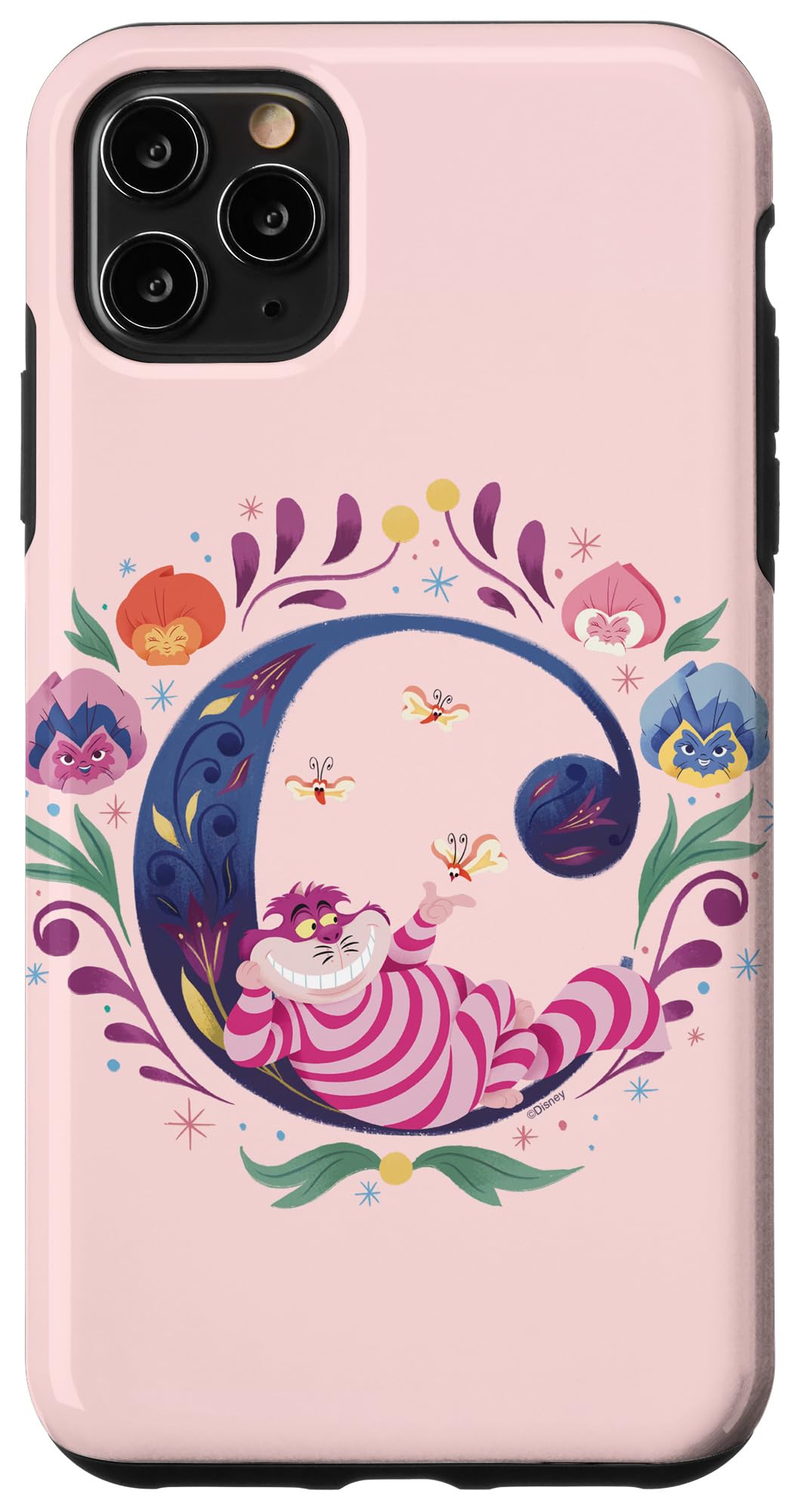Custodia per iPhone 11 Pro Max Disney Alfabeto Monogramma Lettera C per Stregatto