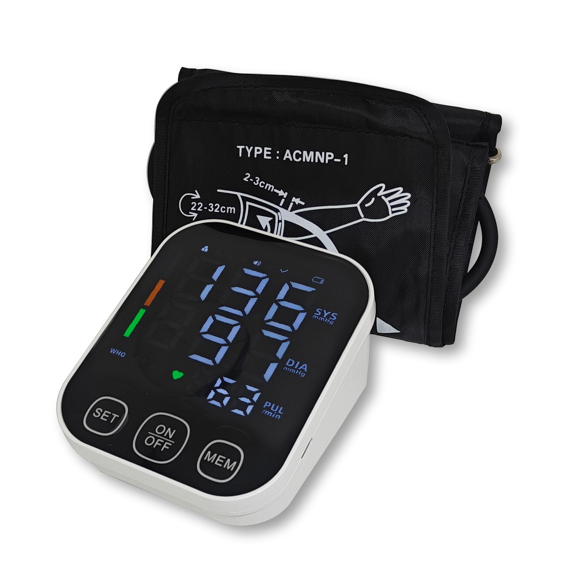 Sahyog Wellness Fully Automatic Upper Arm Digital Blood Pressure Monitor Machine with Normal Sized Cuff having USB Cable & Chargeable Battery (Black)