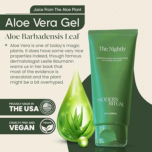 Miniatura 7 de Limpiador facial de 3 onzas líquidas, limpiador de ácido salicílico todo en una noche con ácido hialurónico para verano, lavado facial para acné,