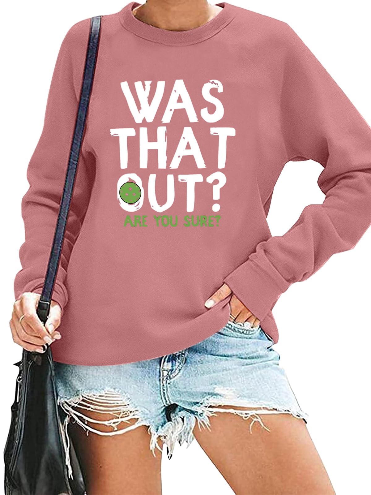 HAJIEXY Women's Pickleball Sweatshirt - Long Sleeve Graphic Pullover Shirt Top