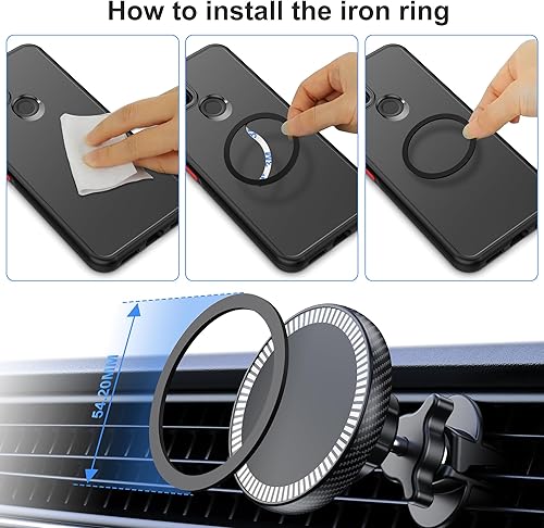 Miniatura 8 de 2023 Soporte para automóvil MagSafe, imanes potentes, soporte magnético súper estable para salpicadero y ventilación de aire multiángulos, soporte