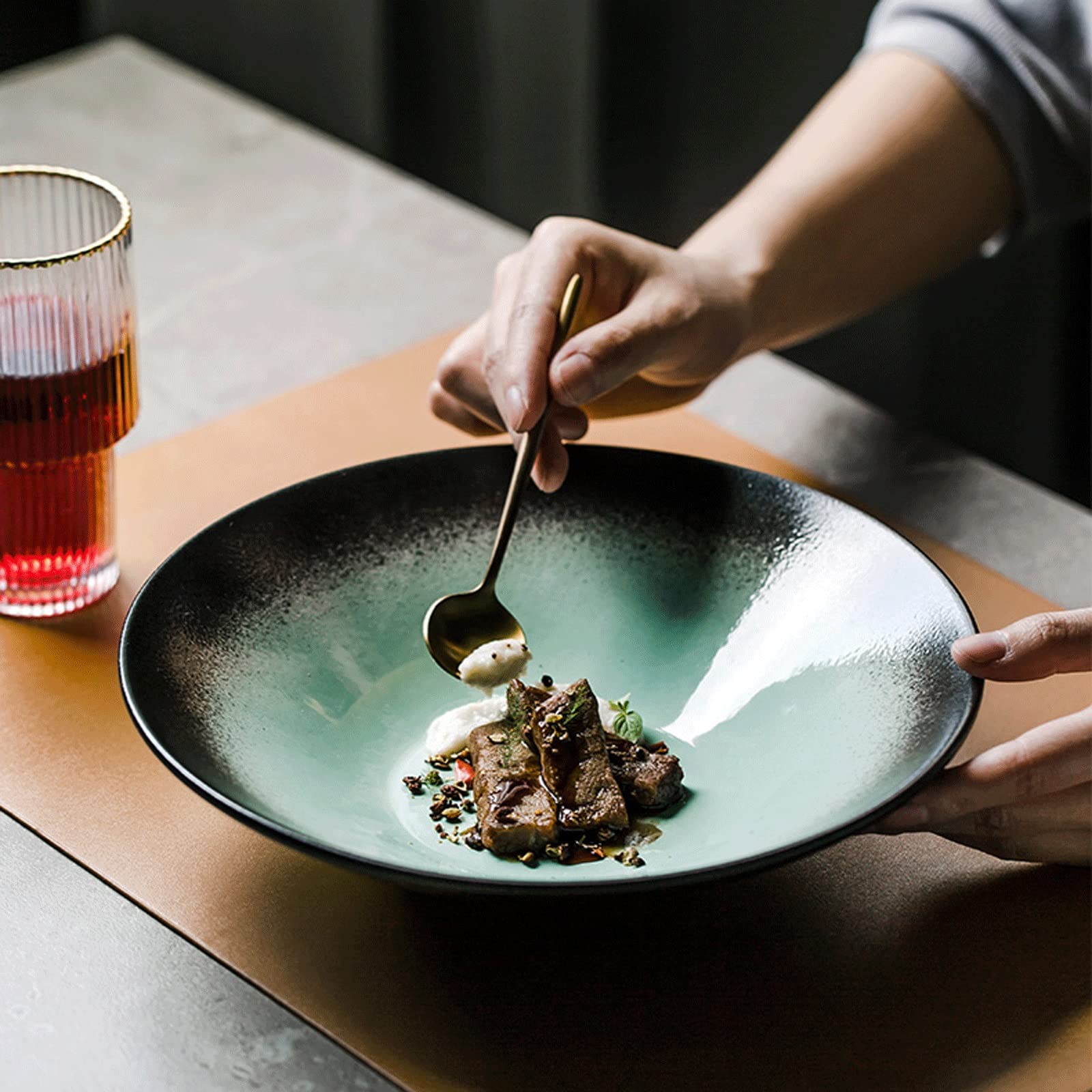 Teller- und Schüssel-Sets, Keramik-Nudelsalatschüssel, 20,3 cm, zum Servieren von Ramen, Nudeln, Pasta, Pho, für Mikrowelle und Spülmaschine