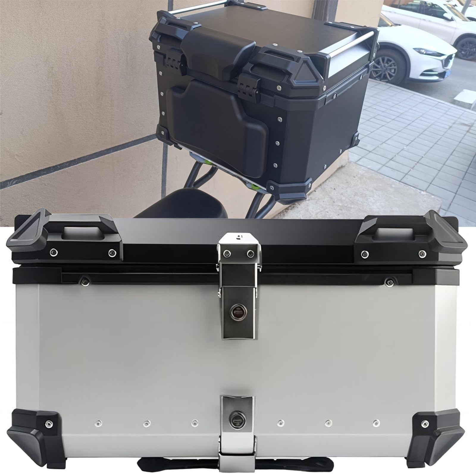 Amazon.co.jp: バイク トップケース アルミ リアボックス 100L 80L 