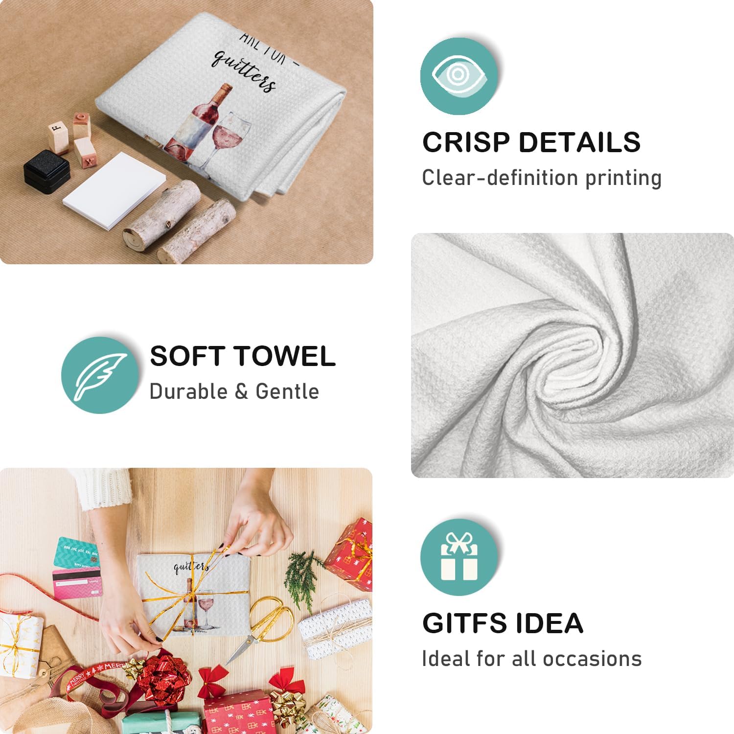 Funny Wine Kitchen Towels,Wine Gifts for Women Men,Funny Bar Dish Towels for Kitchen Decor,16x24 Inch - Image 6