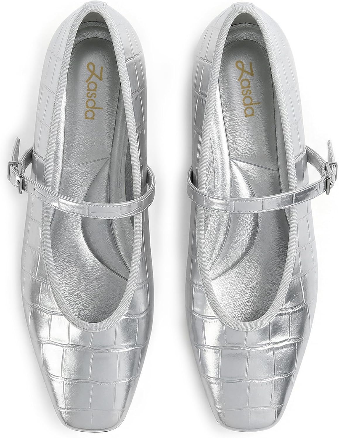 Mary Jane Flats Women Square Toe Ballet Flats Comfortable Dressy Ballerina Shoes for Work Office Business Casual