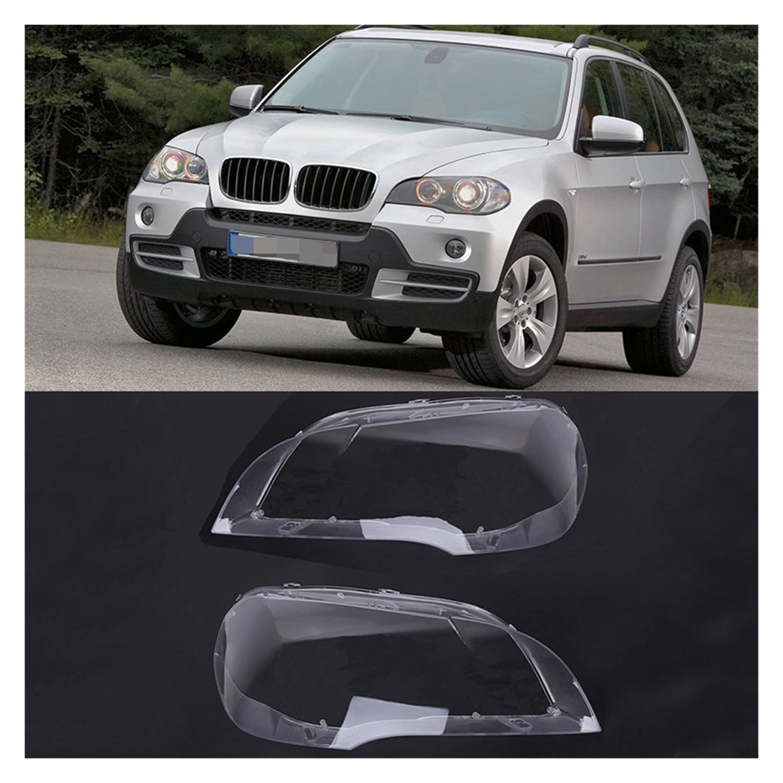 Coque De Phare En Verre Pour BMW X5 E70 (2007-2013) - Gauche Et Droite, Protection Transparente