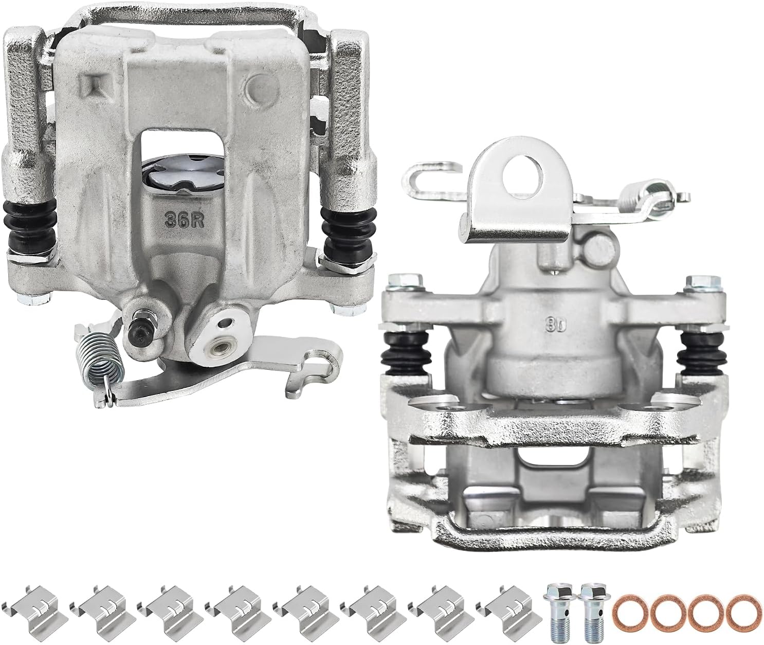440116LA0B 440016LA0B Rear Brake Caliper Pair Set for Nissan Sentra 2020-2025 2.0L S/SR/SV, Driver and Passenger Side New with Bracket and Piston; 44011-6LA0B, 44001-6LA0B