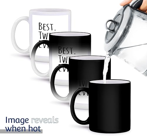 Miniatura 4 de 3dRose Best Twin Ever-Gifts - Taza mágica transformadora para hermanos gemelos o hermanas, 11 onzas