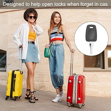 Key for TSA, 2 PCS 007 Silvery Keys for T-S-A 007 Master Luggage Lock Keys + 2 Pcs Key Ring + 2 Pcs Wire Keychain, Compatible with Bag Luggage Suitcase Password Locks Repair