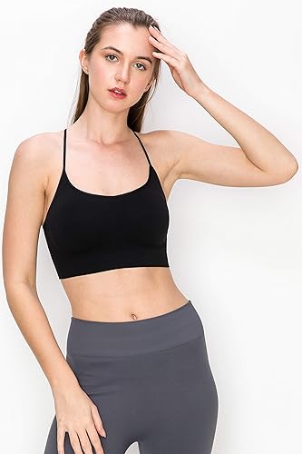 Miniatura 4 de Kurve - Brasier deportivo sin costuras y con almohadillas extraíbles para mujer, plataforma integrada, UPF 50+ (hecho en EUA)